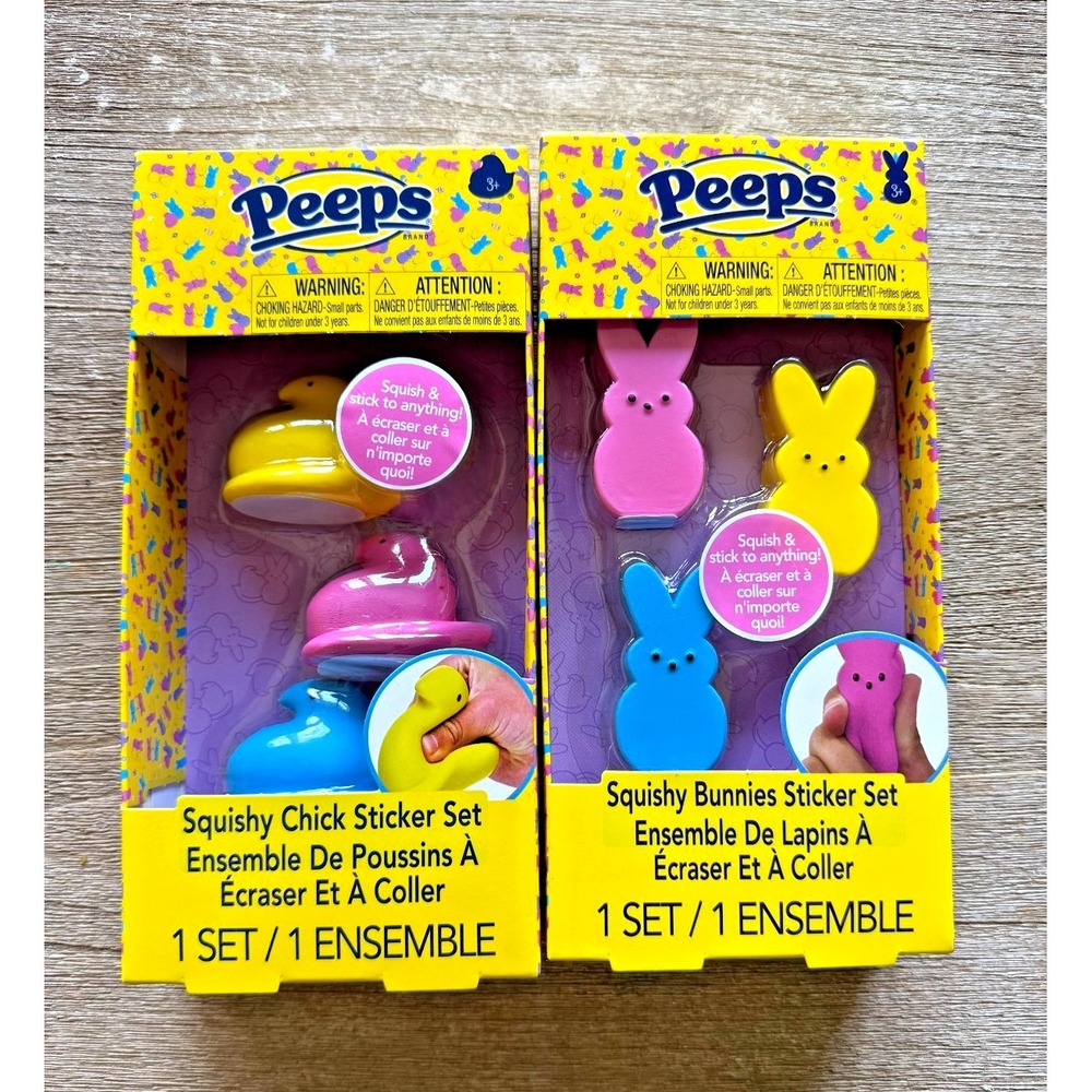 Peeps Squishy Sticker Set Lot Bunny Chick Easter Slow Rise Toy NEW Sealed